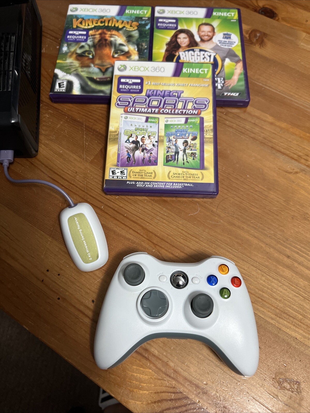 Microsoft Xbox 360 S Gaming Console and Kinect and Games- Black