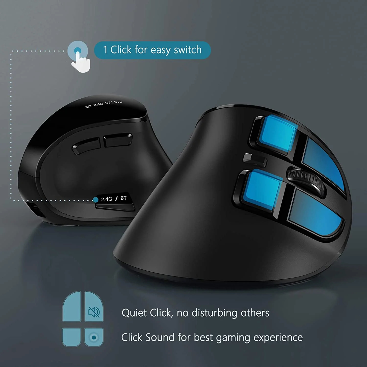 Ergonomic Vertical Bluetooth Mouse