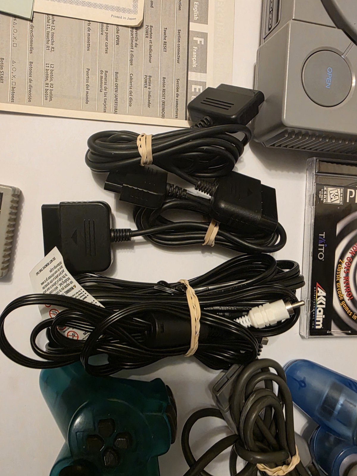 Sony PlayStation 1 Lot One Console One Game And Two Controllers See Description