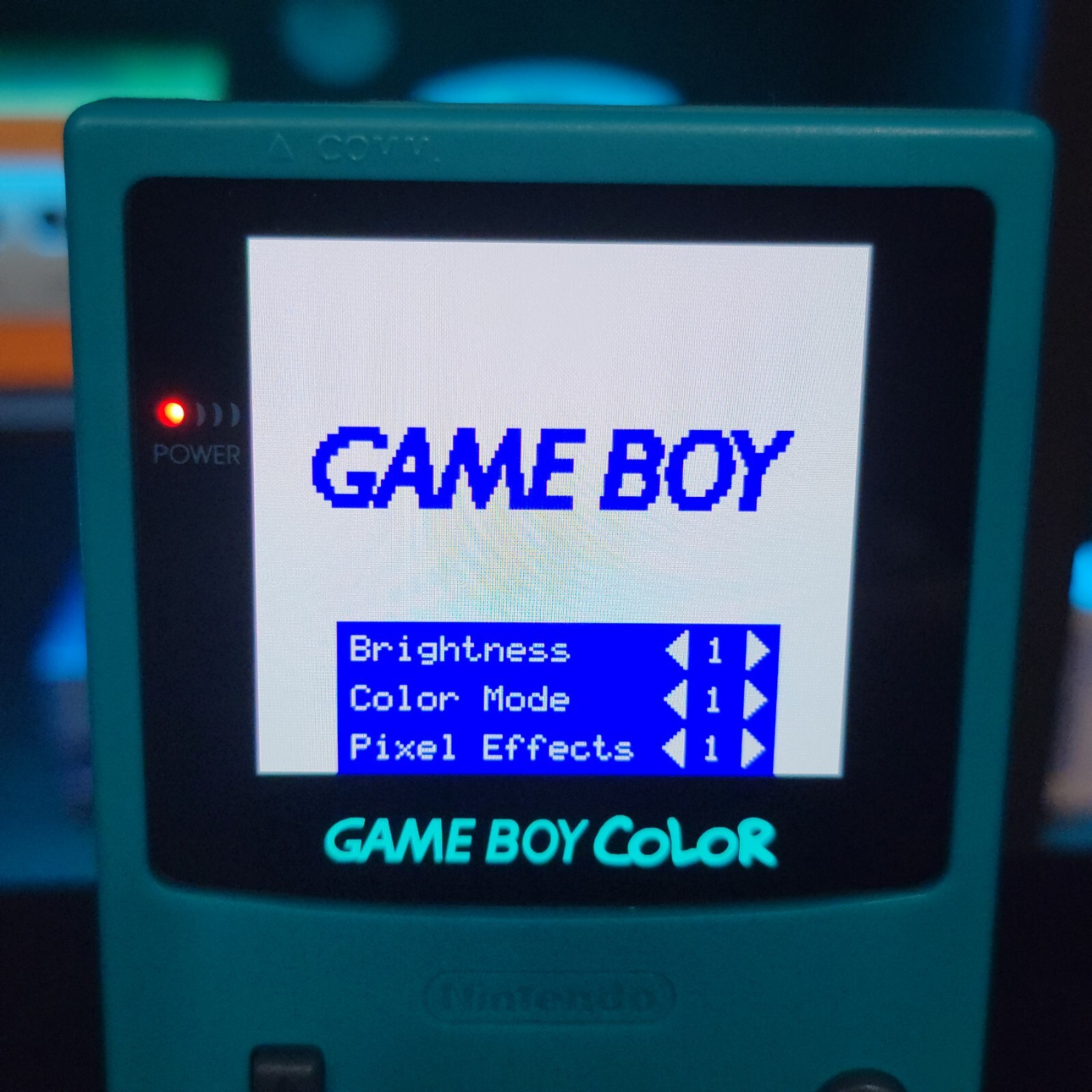 White Gameboy Color Console OLED Touch Screen And USB-C Rechargeable Battery