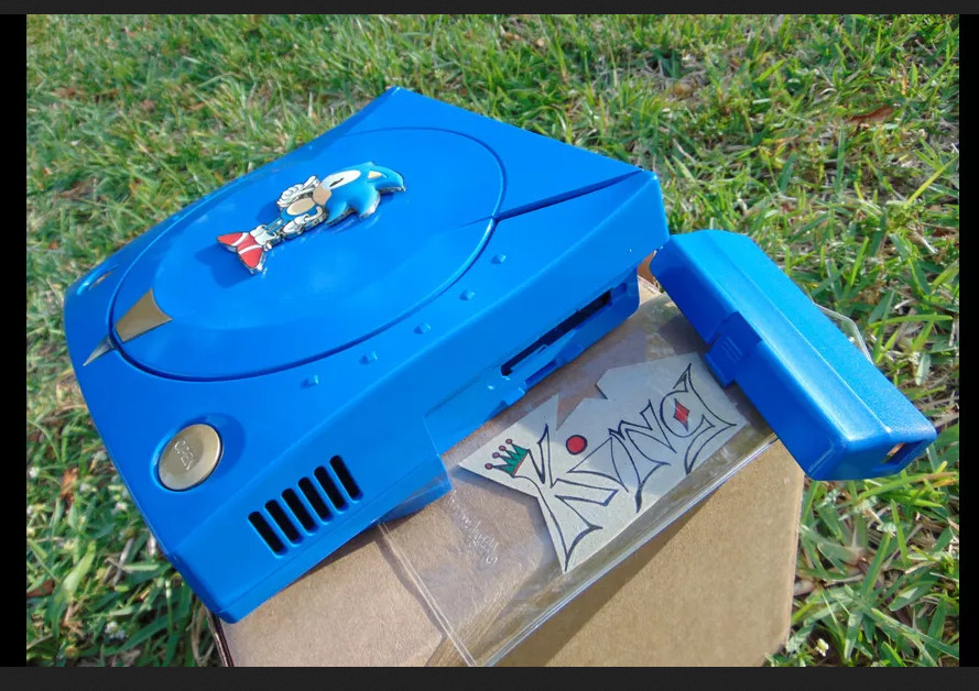 💙 SEGA Dreamcast HKT-3020 Home Console 💙 Edition🌟💙 GOLD/BLUE✨CASE