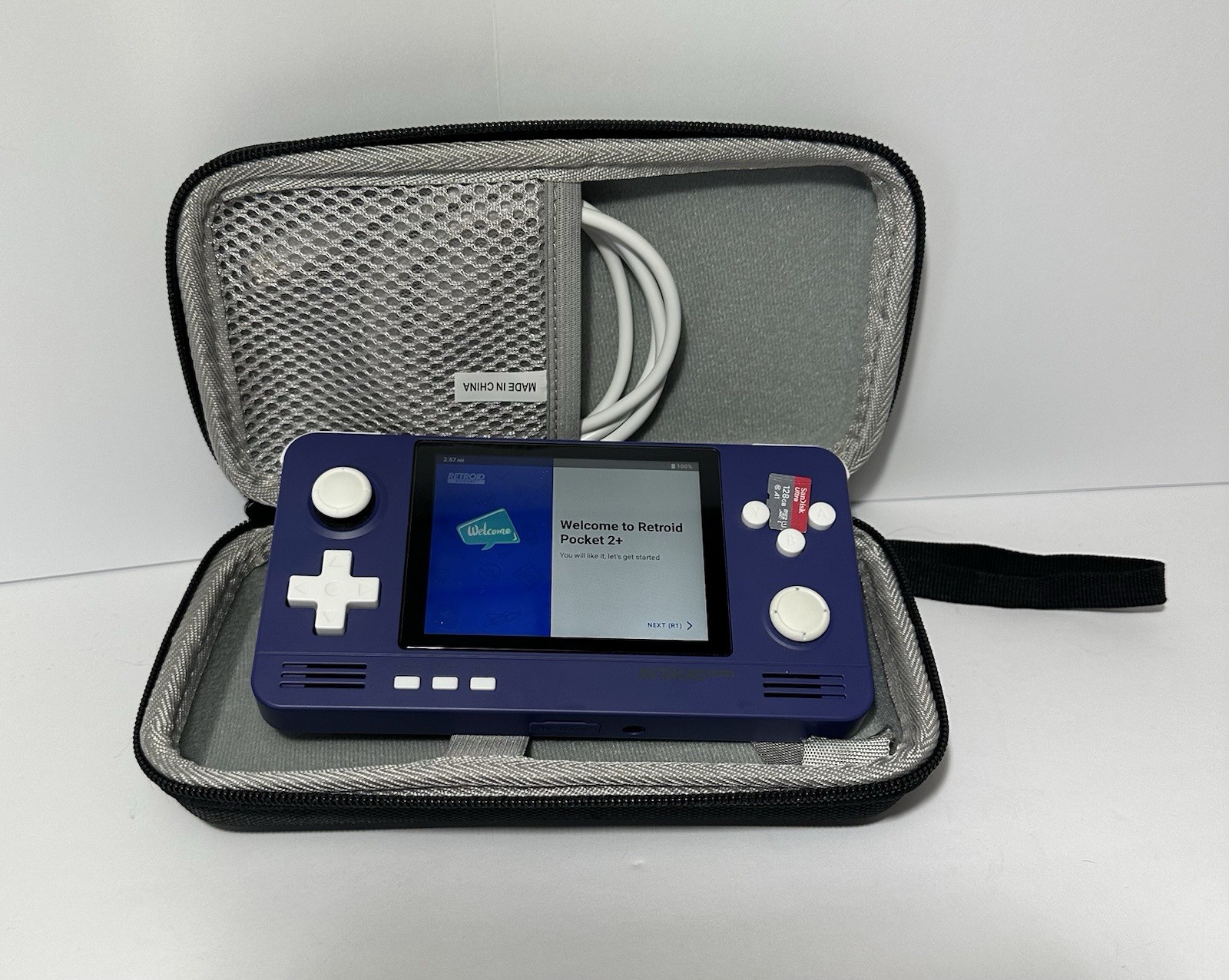 Retroid Pocket 2 Plus – 128GB MicroSD & Carrying Case Included – Purple