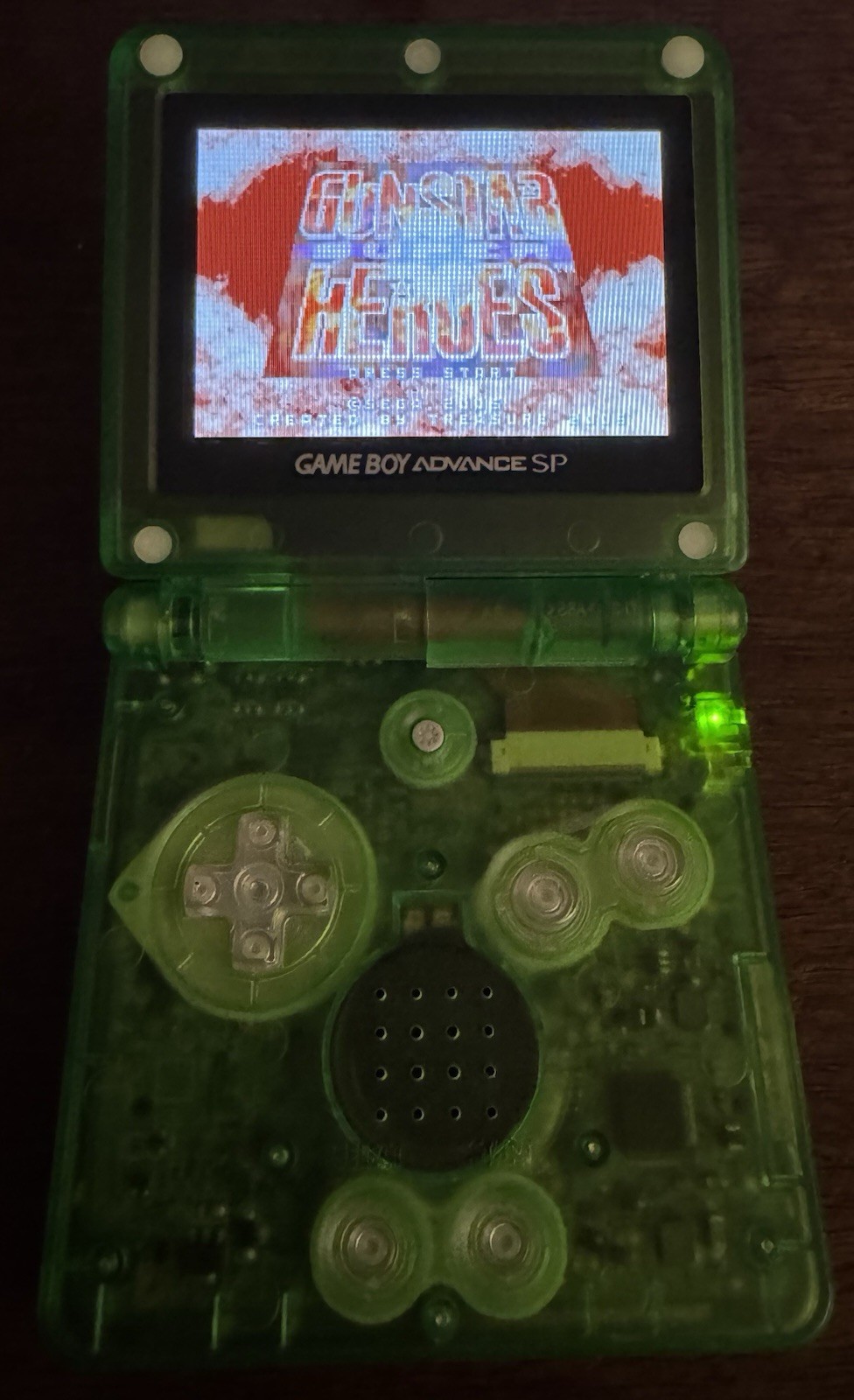 Clear green Nintendo Game Boy Advance GBA SP AGS 101 Glow in the dark.