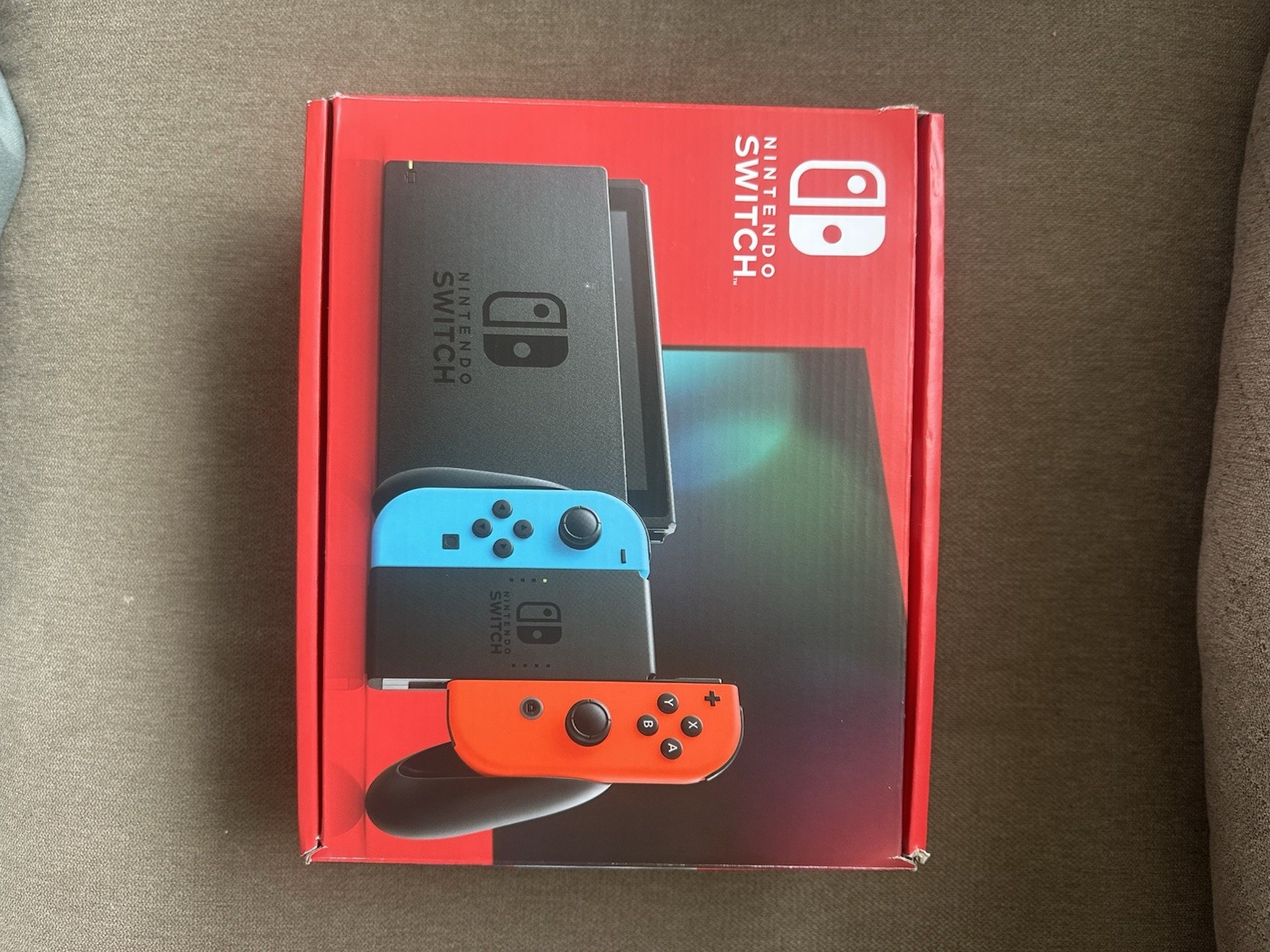 Nintendo Switch Console Black with Neon Blue & Red Joy-Con, Wi-Fi, HDMI, USB-C