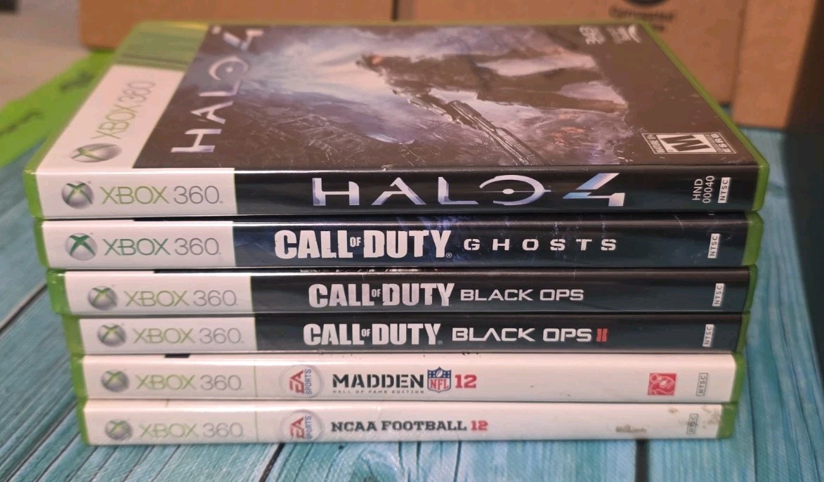🔥Microsoft Xbox 360 S 320GB Console Bundle Model 1439 W/6 Games🔥