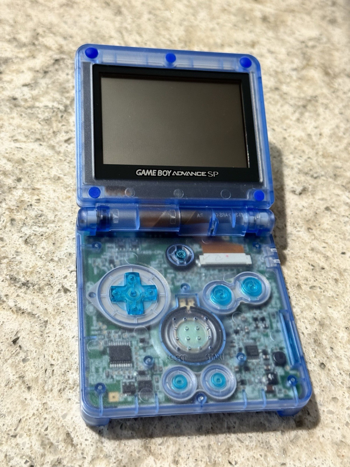 Nintendo Gameboy Advance GBA SP Handheld System Console Clear Blue AGS-001