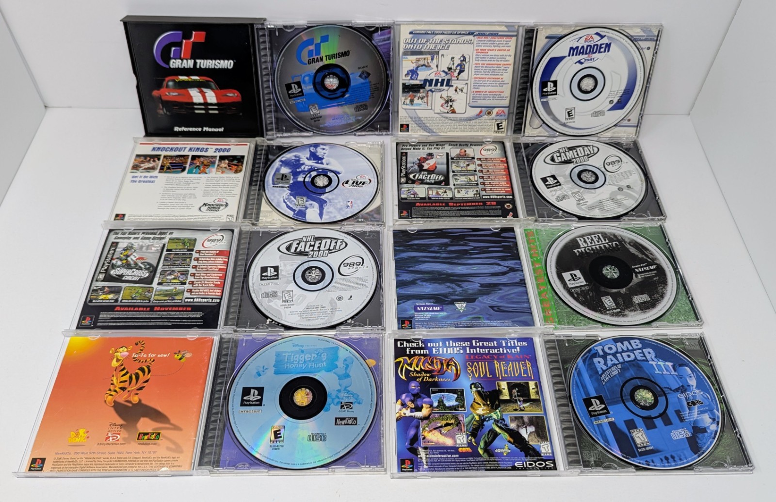 Sony PSOne PlayStation 1 PS1 Console Bundle w/ 8 Games – Tomb Raider III & More!