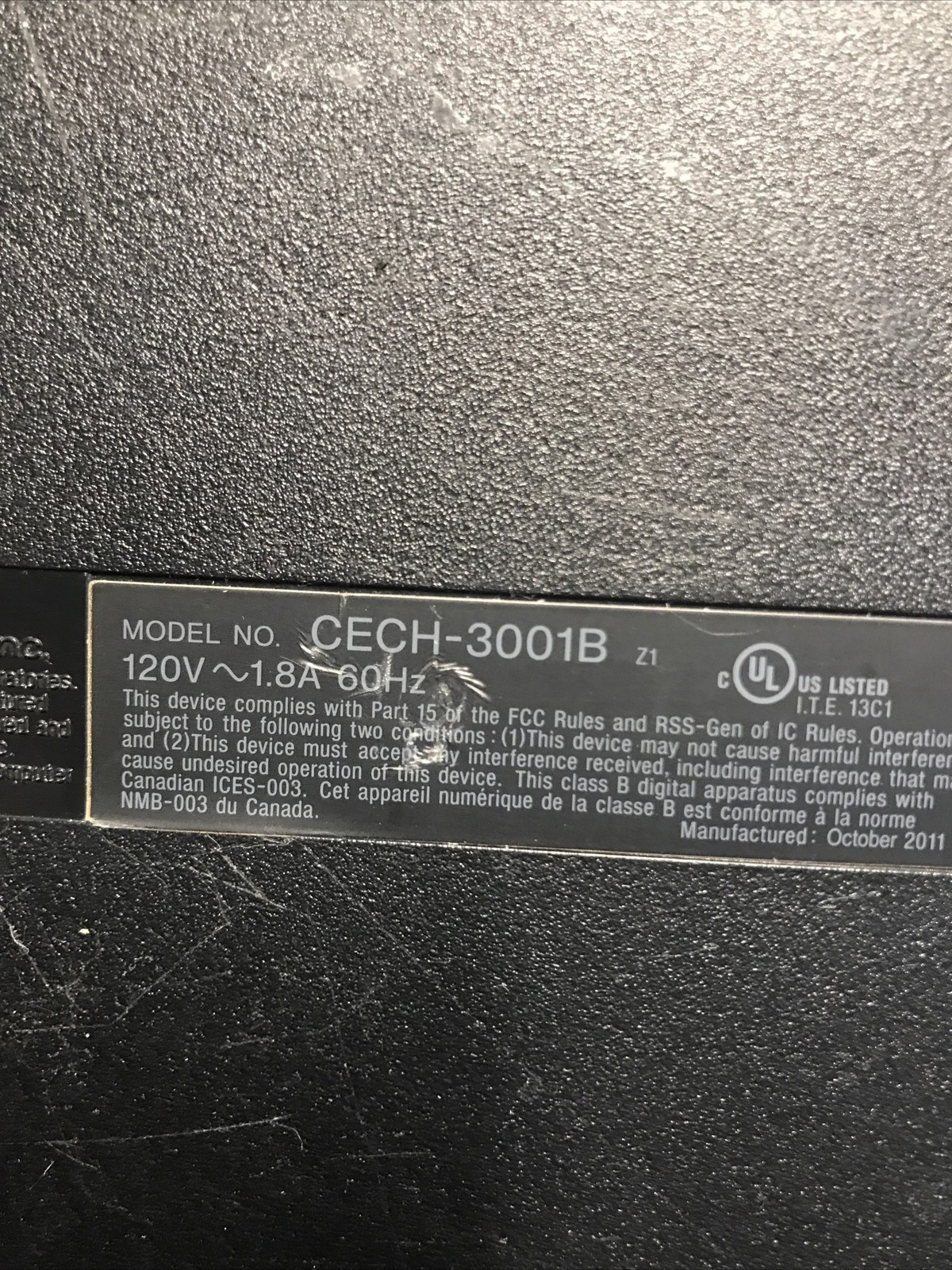 Used Sony PlayStation 3 Slim 320GB Black Console CECH-3001B Cable HDMI Tested