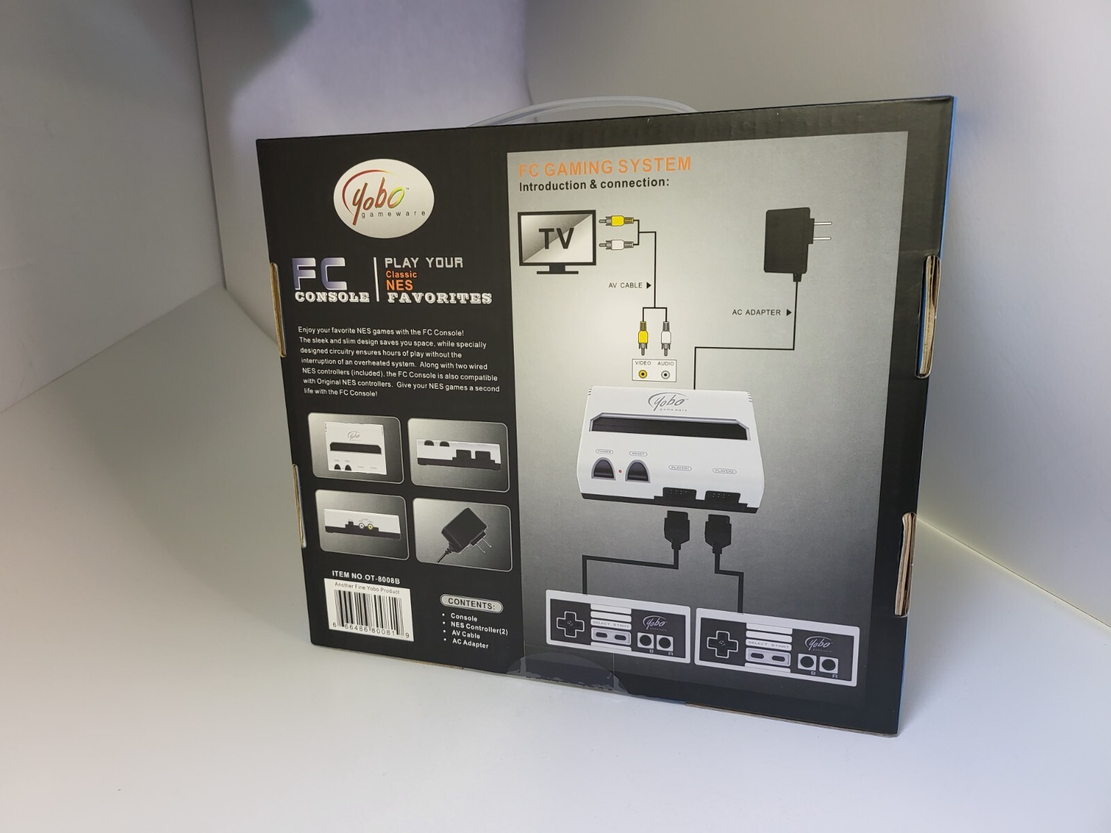 NEW Black & White Yobo Fc Video Game Console to Play NES 8 Bit Nintendo Games