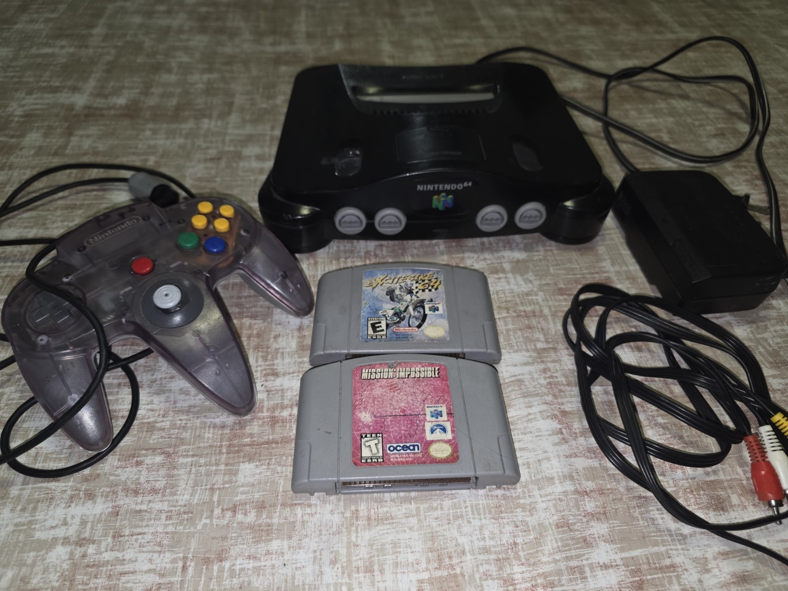 Nintendo 64 N64 Black Console NUS-001 USA Tested with 2 games and one controller