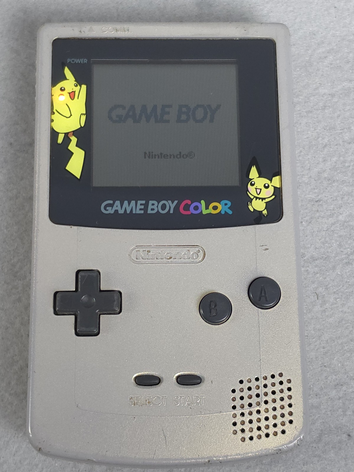 Nintendo GameBoy Color Gold/Silver Pokémon Special Edition Pikachu Pichu Tested