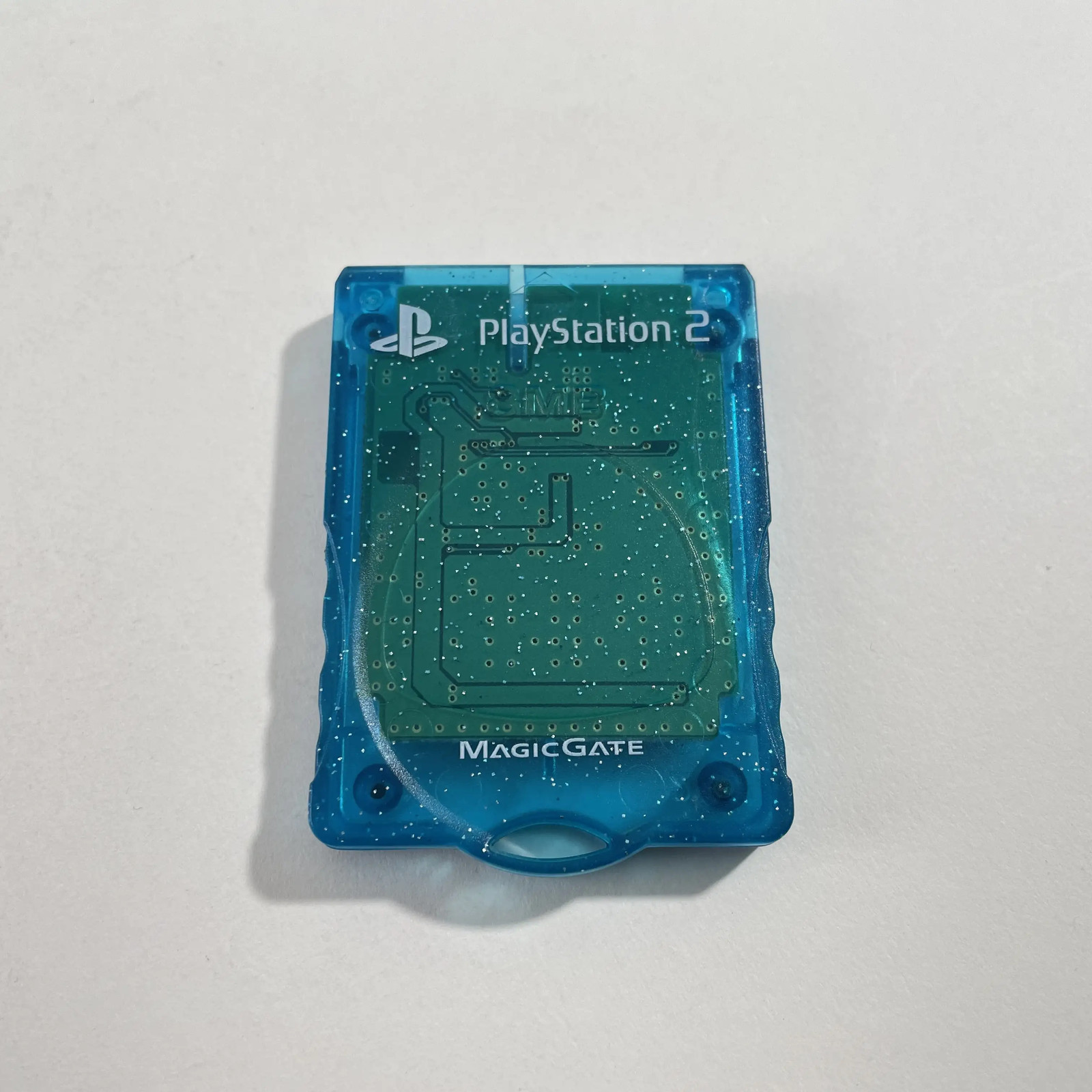 PS2 Memory Card Magic Gate Clear Turquoise 8MB PAL Very Good Condition