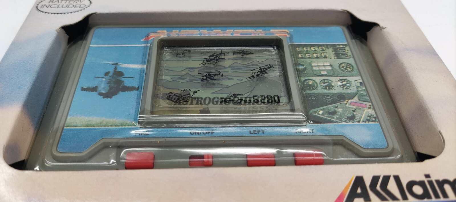 AIRWOLF AKKLAIM HANDHELD LCD GAME WATCH VINTAGE 1988 WORKING IN BOX VERY RARE