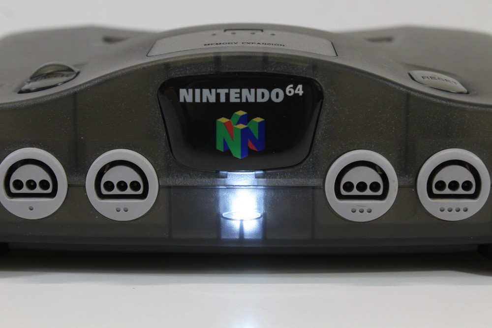 Nintendo 64 Clear Smoke Grey Console New Shell N64 Controller x2 AC AV Bundle