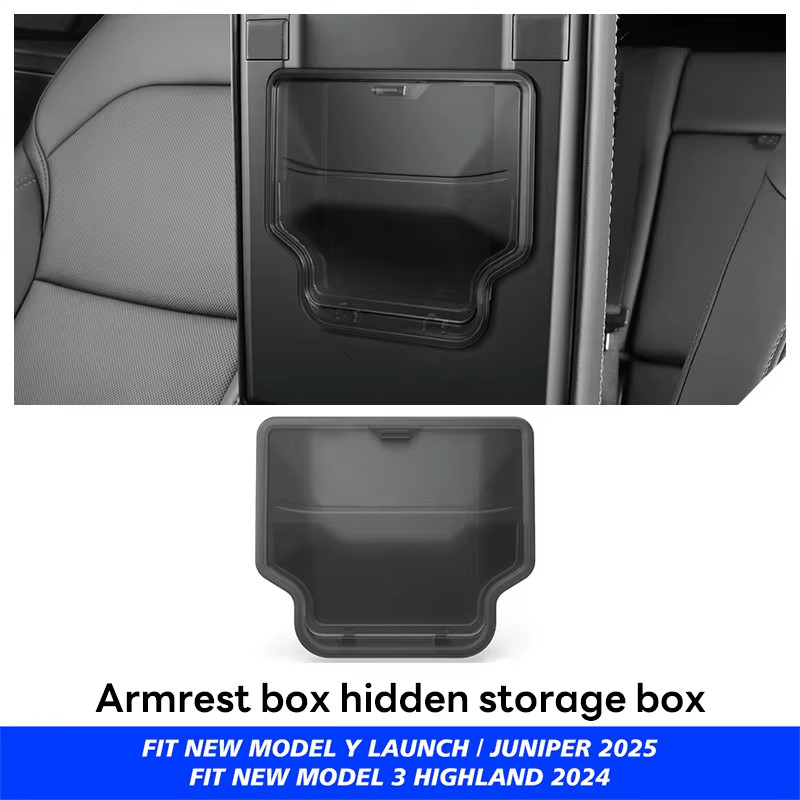 Console & Armrest Storage Box For Tesla New Model Y 2025 Juniper Launch ABS with