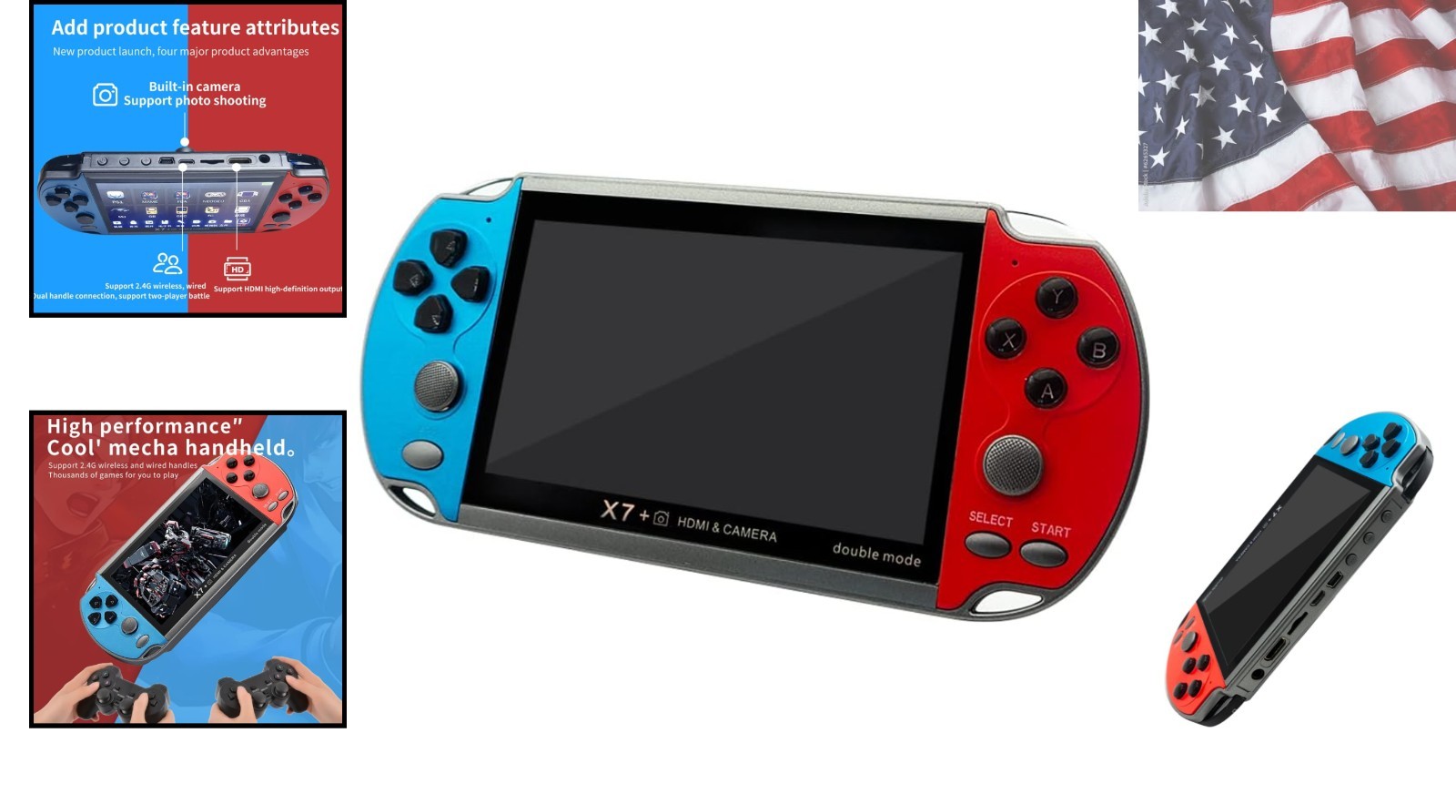 X7 Plus Handheld Game Console , Preload 10000 Games Portable Video Games Supp…