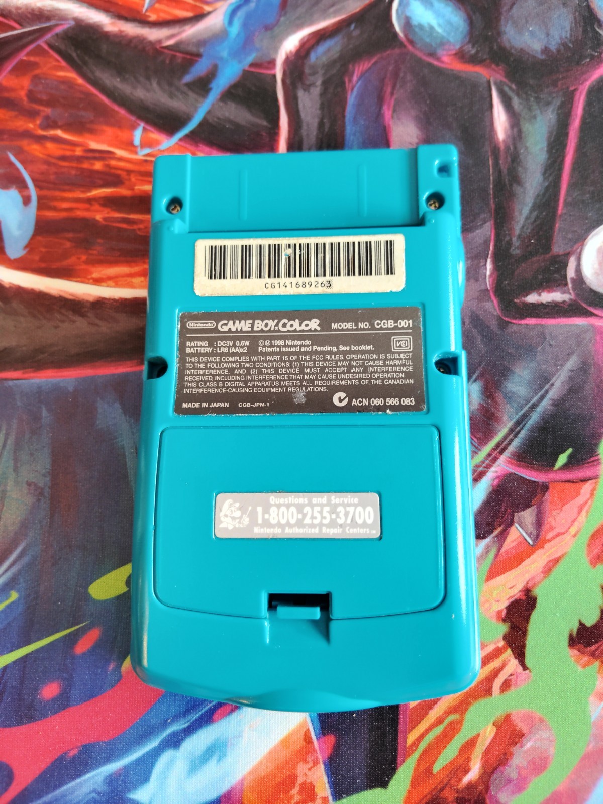 Nintendo Game Boy Color Turquoise Blue CGB-001 ⭐Ready to Play⭐