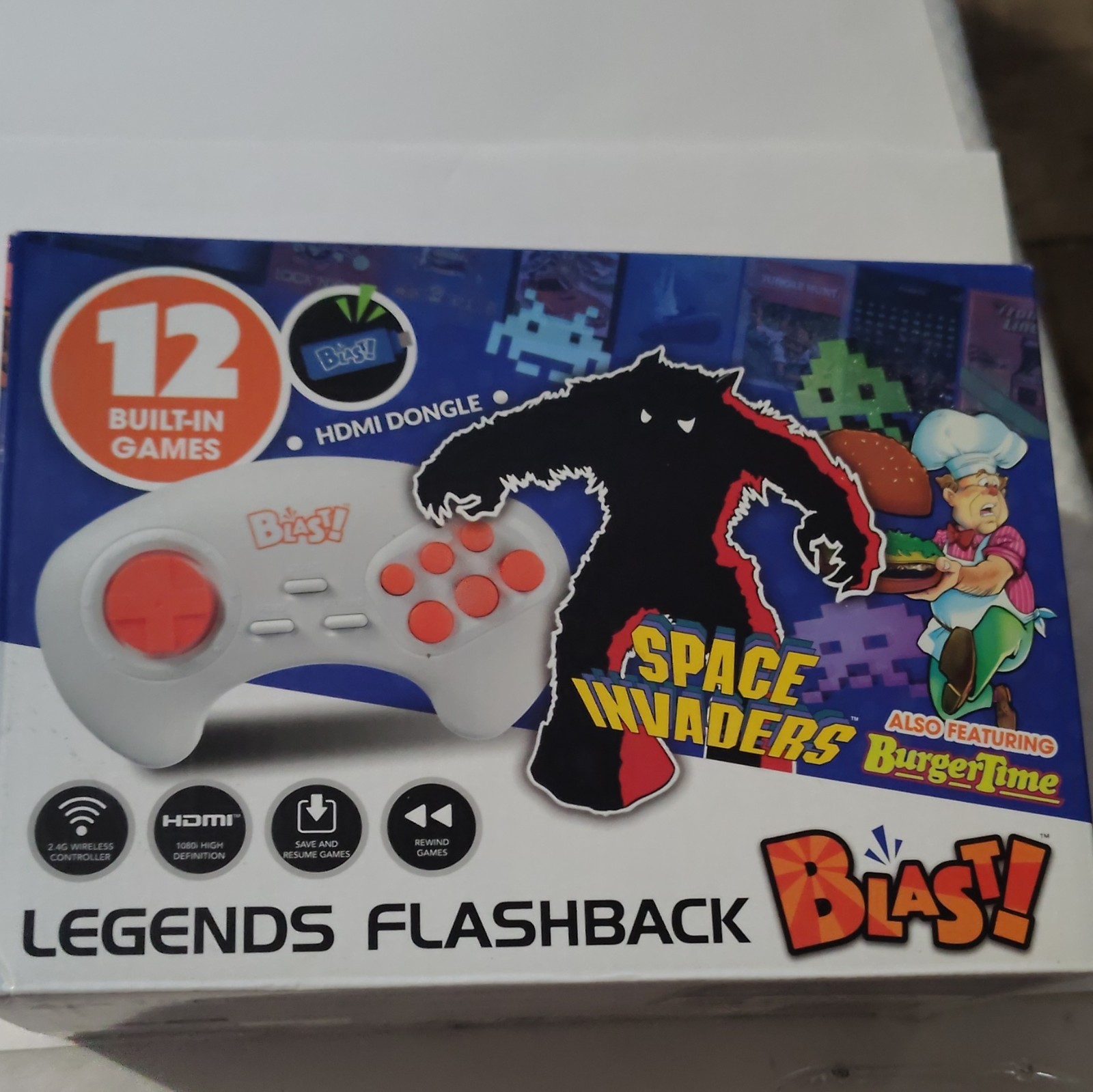 AtGames Legends Flashback Blast! Space Invaders HDMI Dongle Wireless, 12 Games