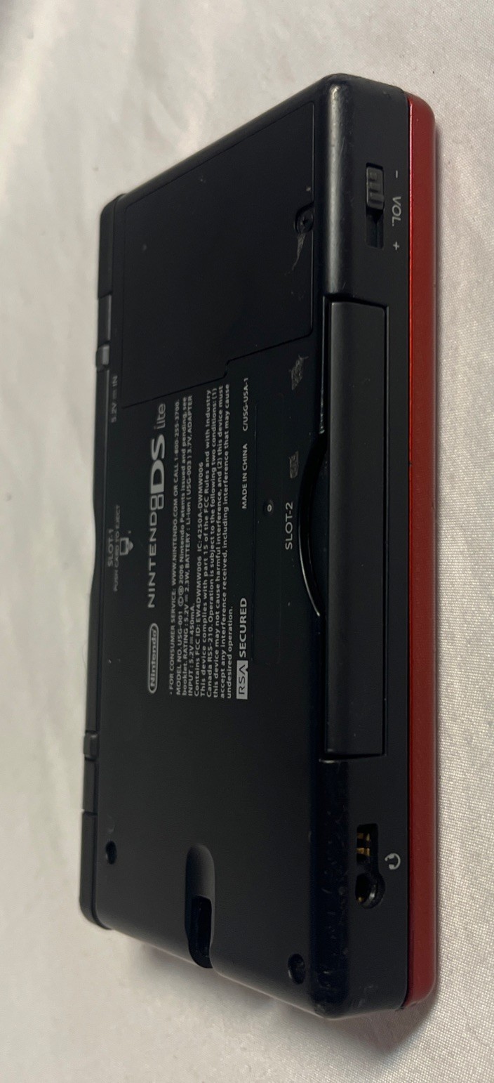 Nintendo DS Lite Handheld Console Red/Black Tested *Needs Stylus*