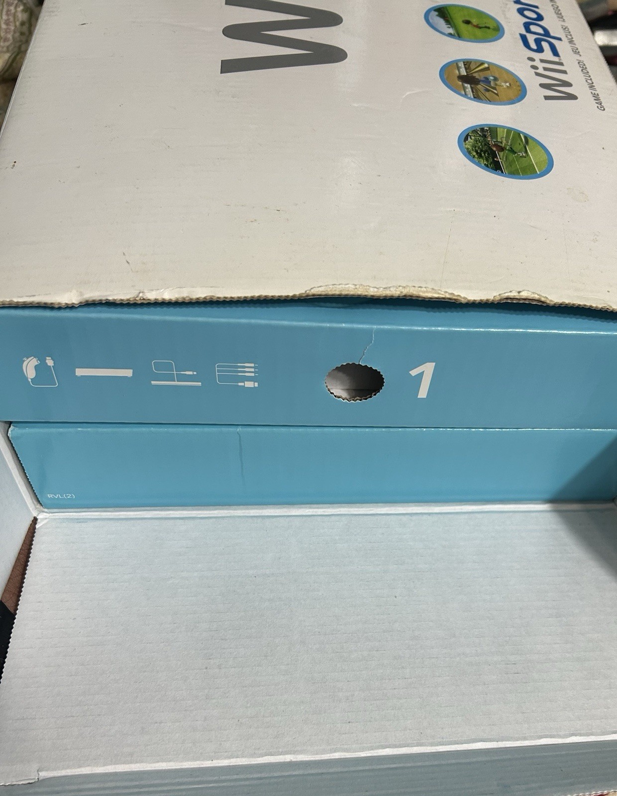 Nintendo Wii Sports White Home Console CIB Complete in Box Without Game-NICE!