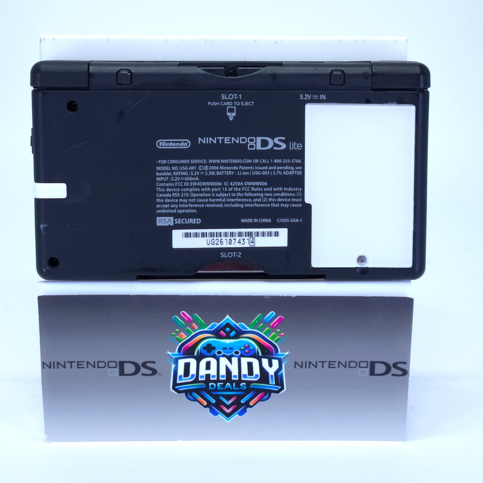 DS Lite Console Nintendo Blue W/ Charger + Usg-001 – Bottom Display Imperfection
