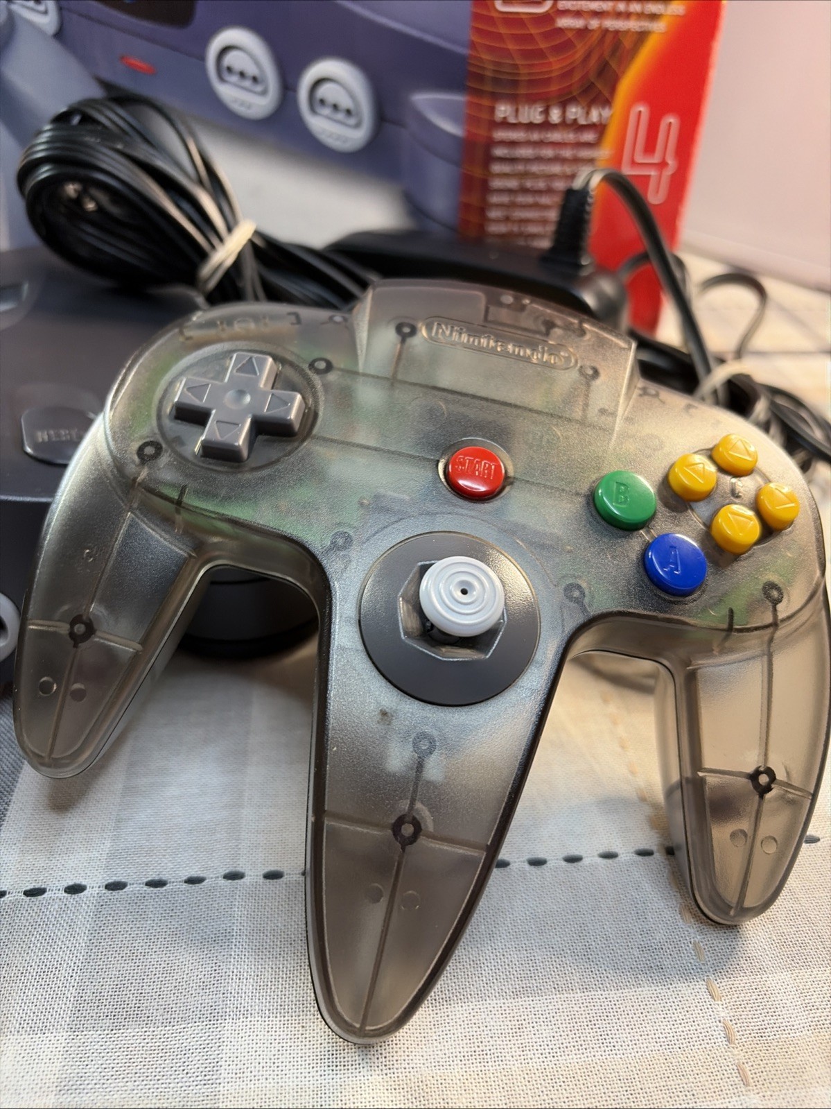Nintendo 64 System N64 Console OEM CIB T&W W/Collectors Protective Cover CLEAN