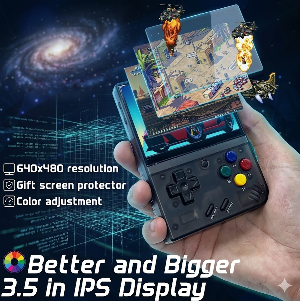 Miyoo Mini Plus 64GB Purple Retro Handheld Console OnionOS WiFi Netplay + Case
