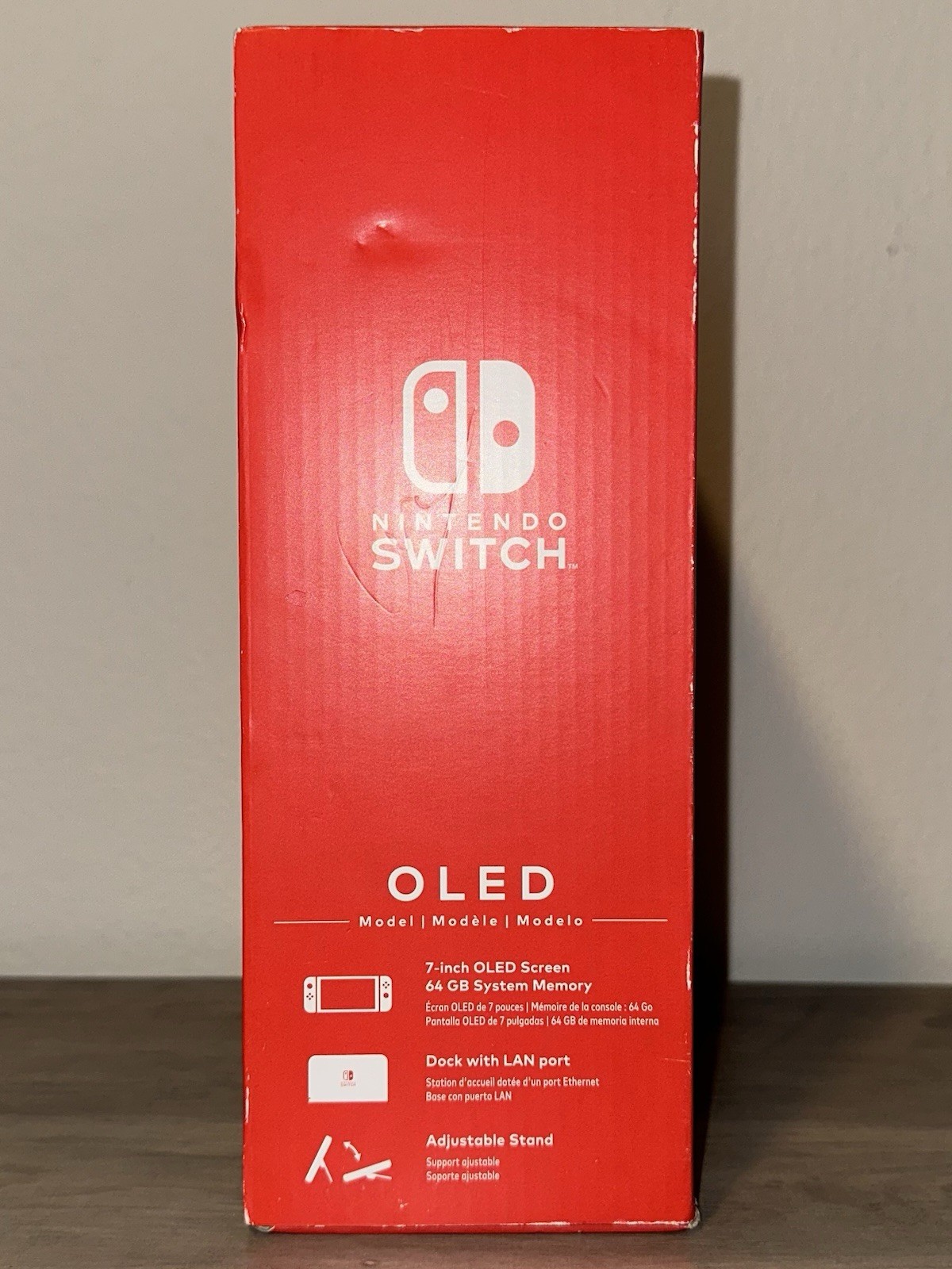 Nintendo Switch OLED 64GB Neon Red Blue Joy-Con 2021 Model With Extras