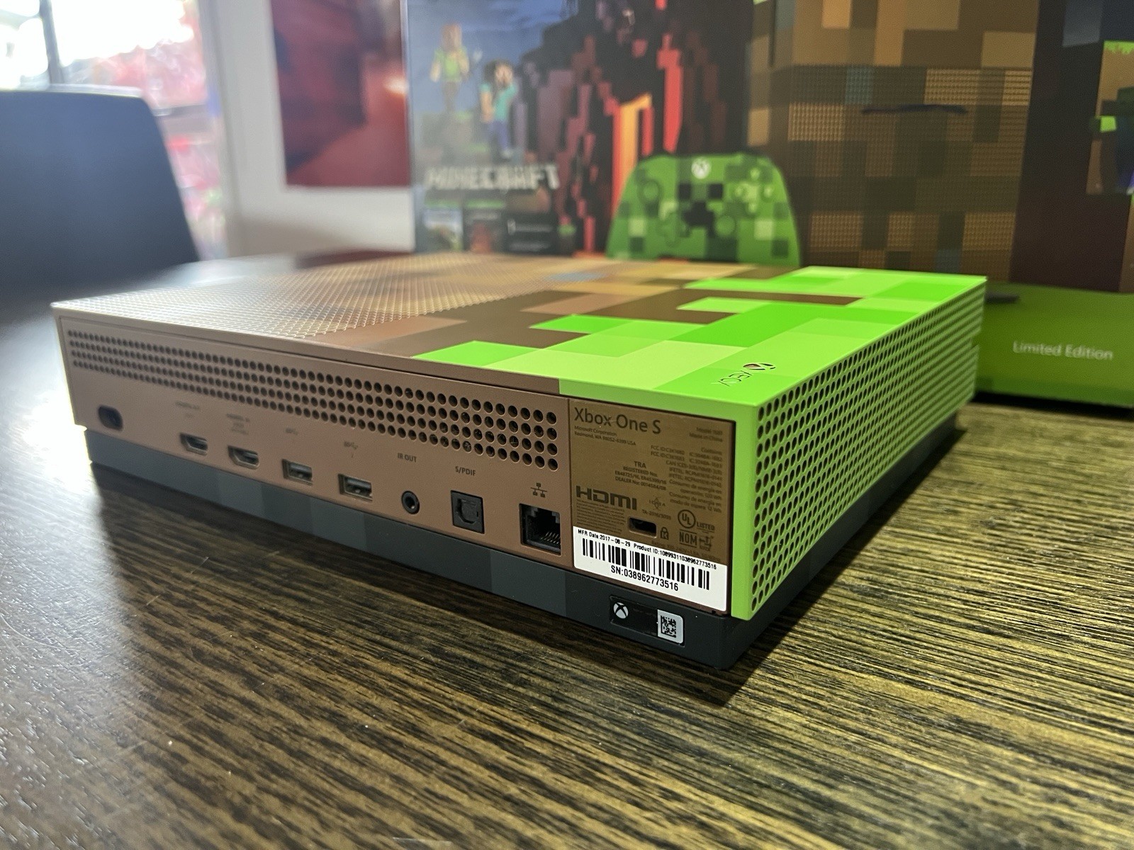 Microsoft Xbox One S 1TB Minecraft Limited Edition Console – Excellent Condition