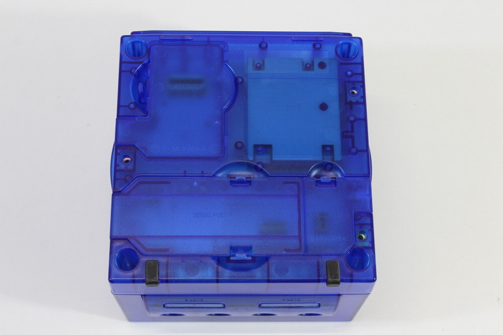 Nintendo Gamecube Clear Transparent Dark Blue Console & AC AV NTSC-U/C DOL-001