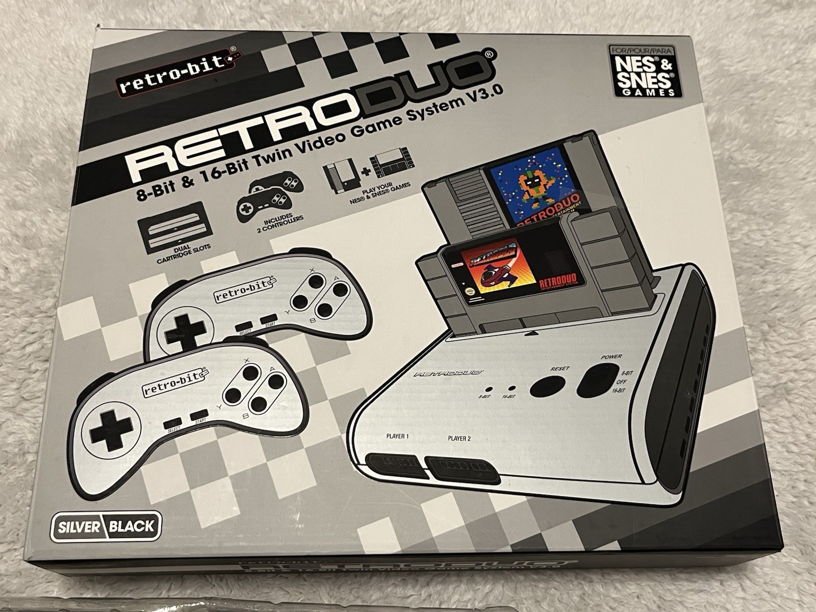 Retro Duo Retro-Bit 2-in-1 System FC Game Twin Console With 2 Cartridges Zelda