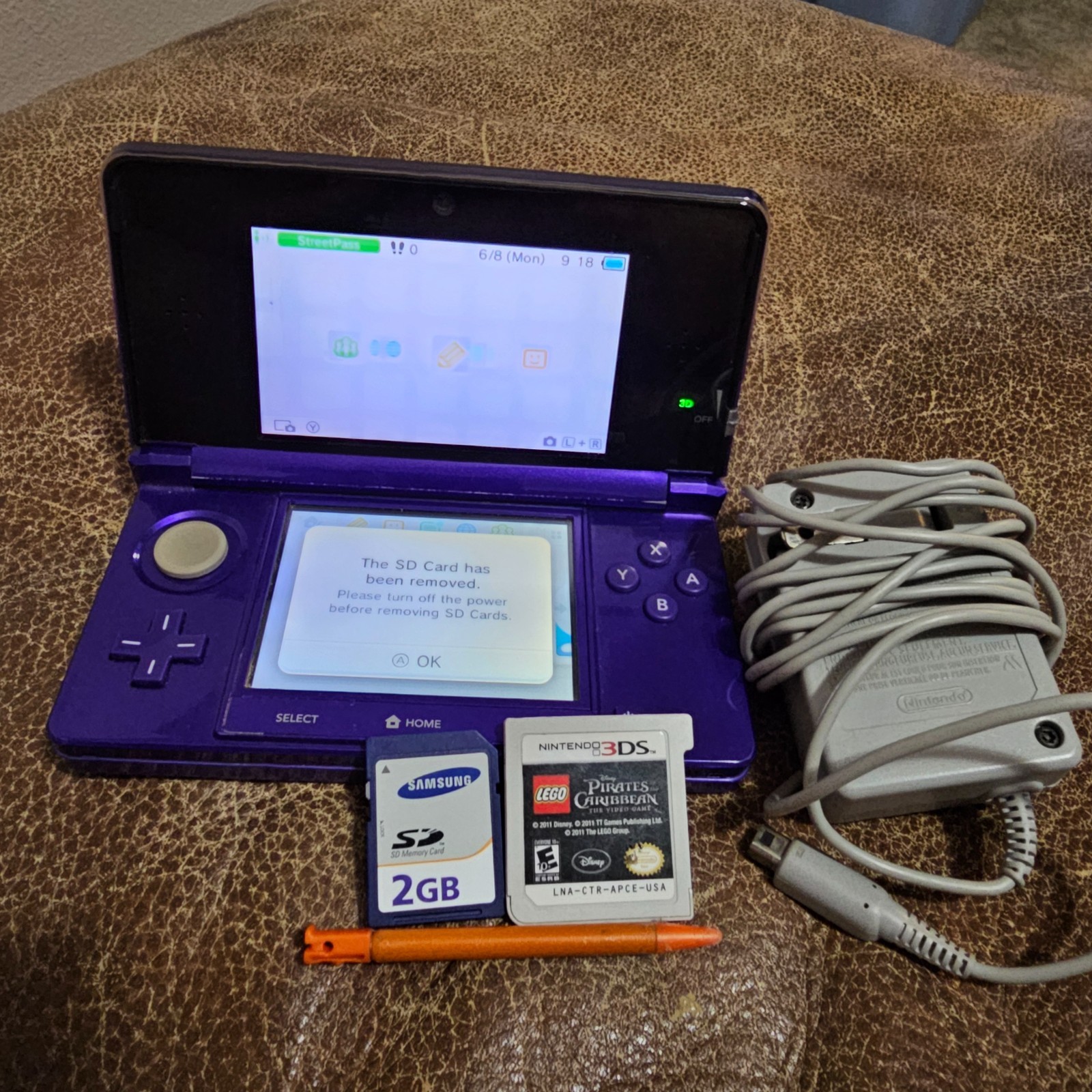 Nintendo 3DS Midnight Purple Portable Gaming Console