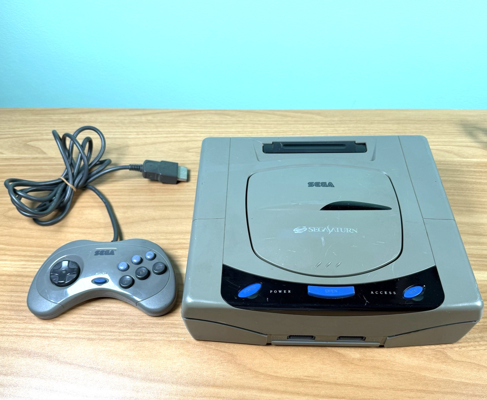 Sega Saturn Console HST-3200 Dark Gray JAPANESE Tested Works *US Seller*