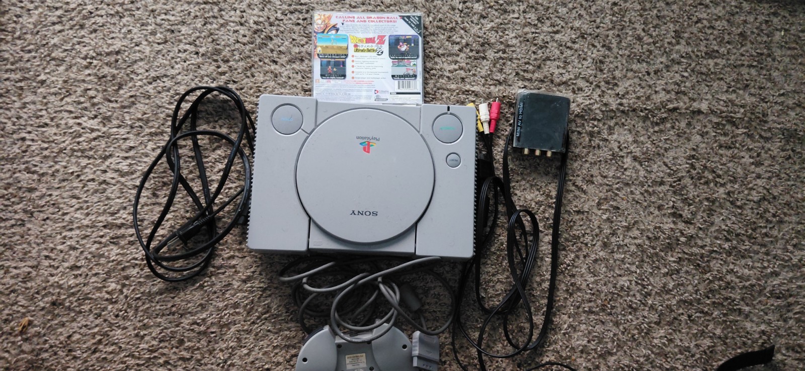 1996-1997 PS1 with DBZ Ultimate Battle22, Controller, And Adaptor Tested Working