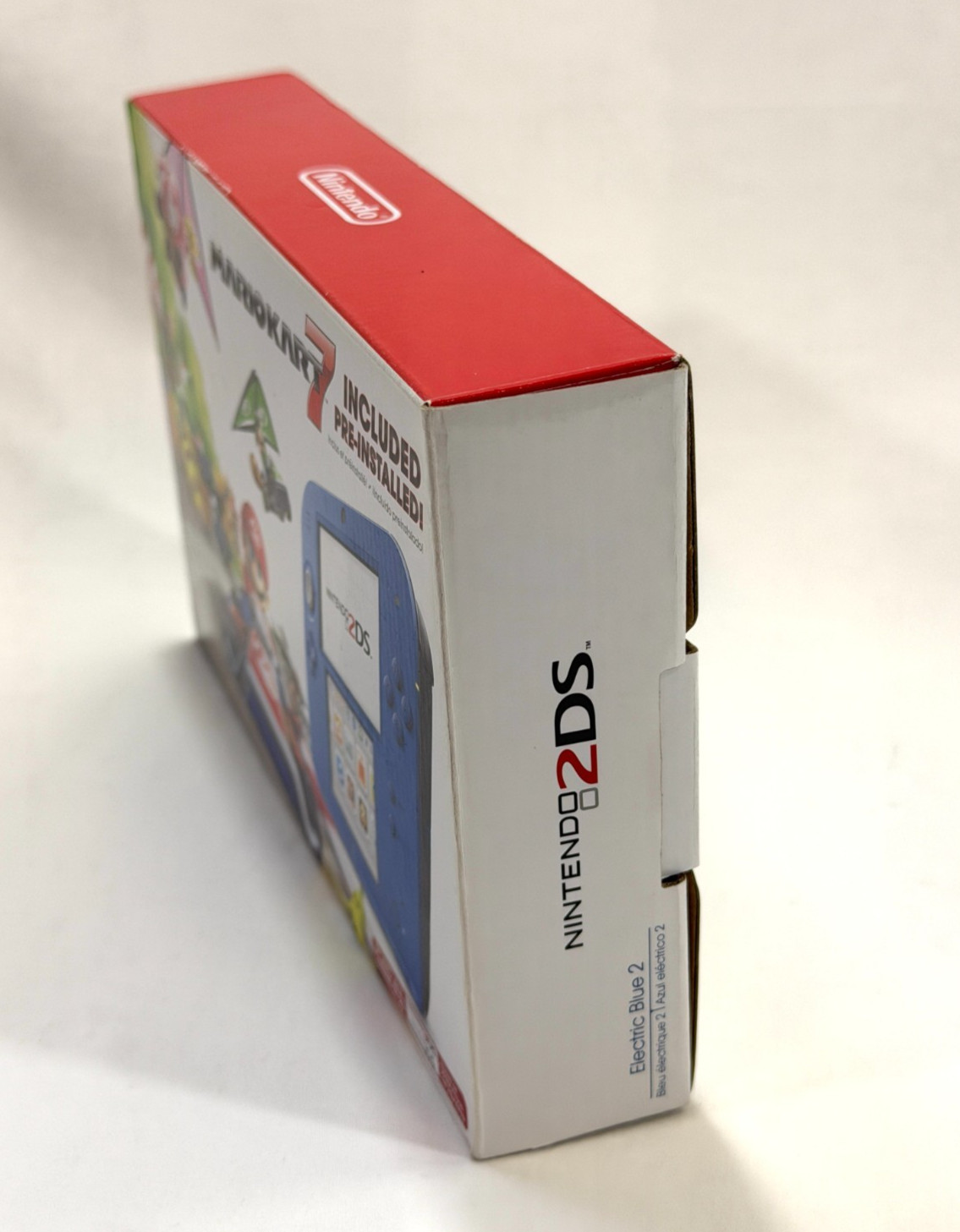 Nintendo 2DS Mario Kart 7 Pre-Installed Electric Blue 2 in Box w/Charger & Cards