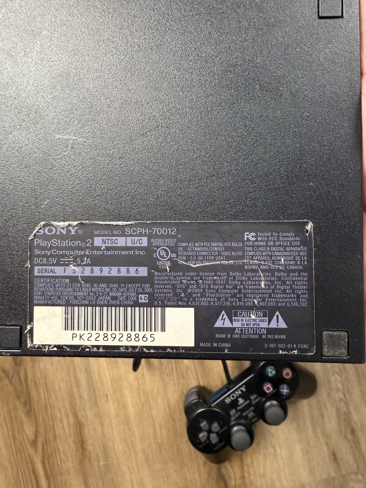 Sony PlayStation 2 Slim Black Console SCPH-70012 TESTED & WORKING PS2