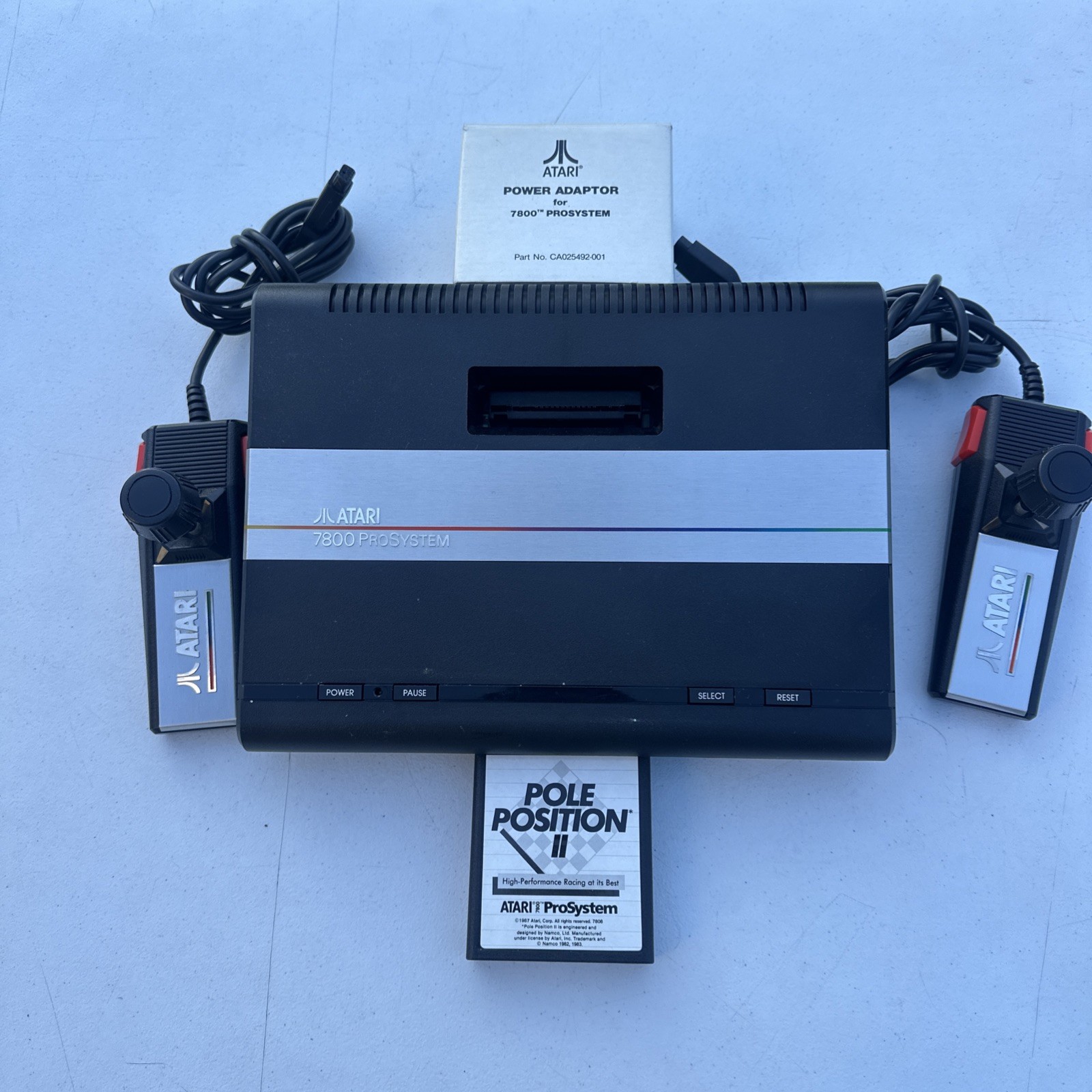 VTG Atari 7800 ProSystem Console 2 Controllers Pole Position II Tested Bundle