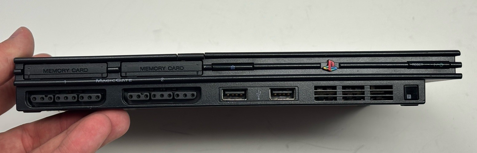 USED – Sony PlayStation 2 PS2 Slim Console Bundle – NEW LENS + BATTERY – CLEANED