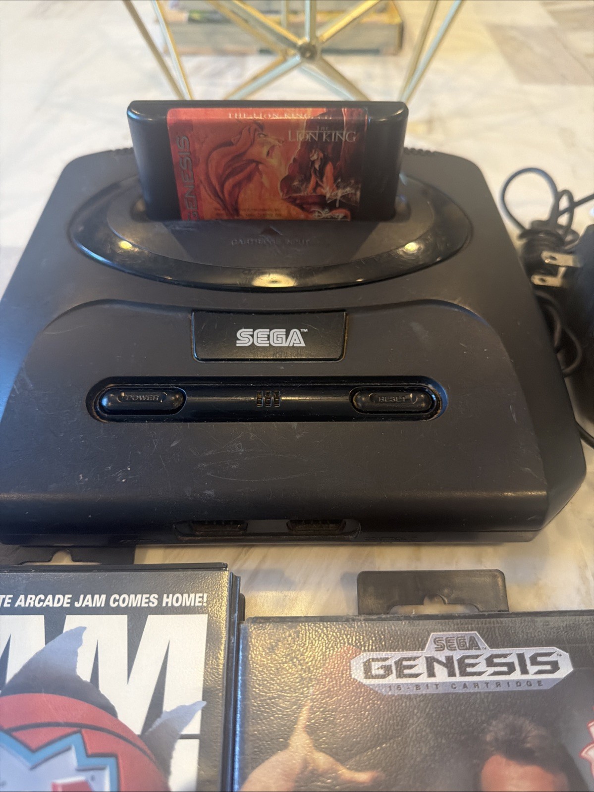 Sega Genesis Model 2 Console System Bundle Cords Controller Lion King, NBA JAM