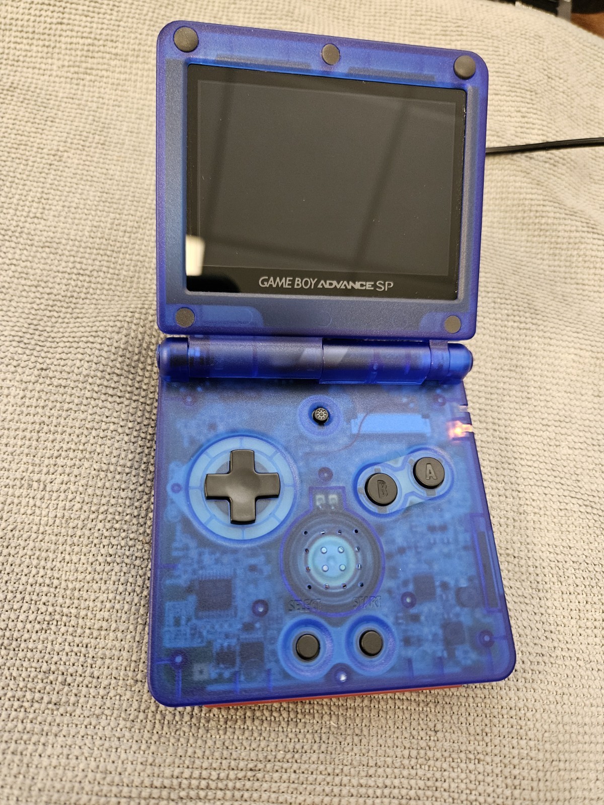 GBA SP – Hispeedido IPS Screen- USB-C Charging – Clear Blue Shell – New Battery
