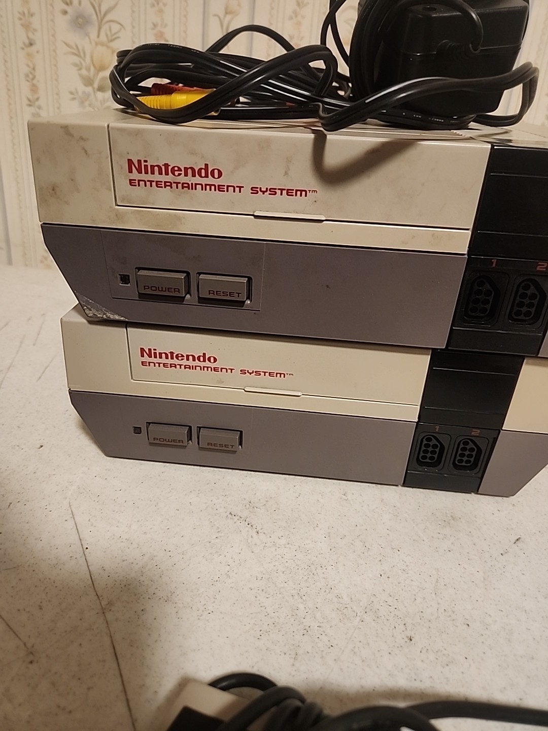 Nintendo NES Lot Of 2 Consoles 10 Games 6 Controllers Contra Mario TMNT