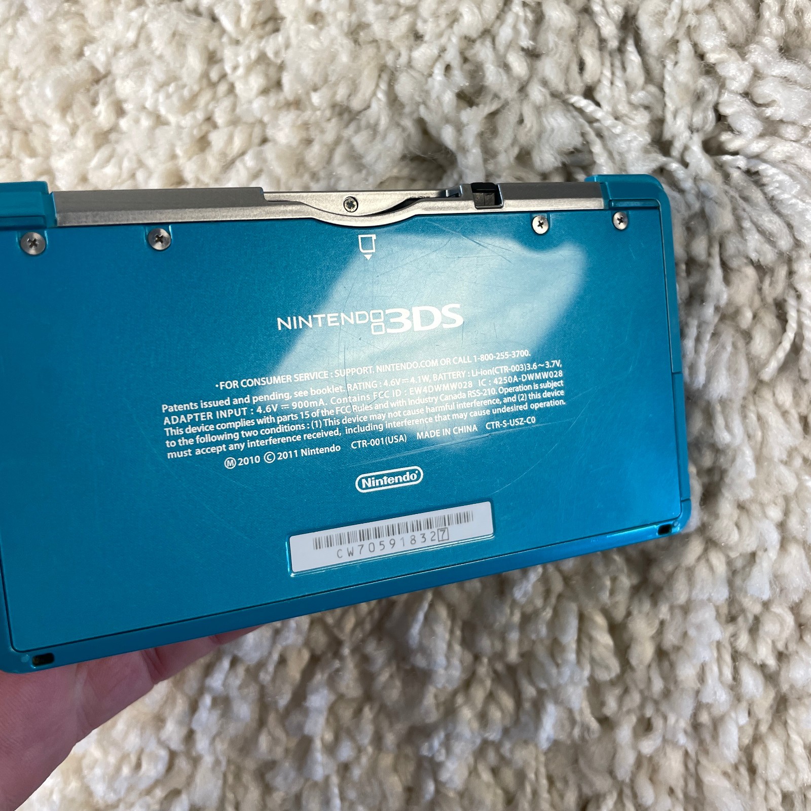 Nintendo 3DS Aqua Blue Handheld Handheld Console System CTR-001 Tested