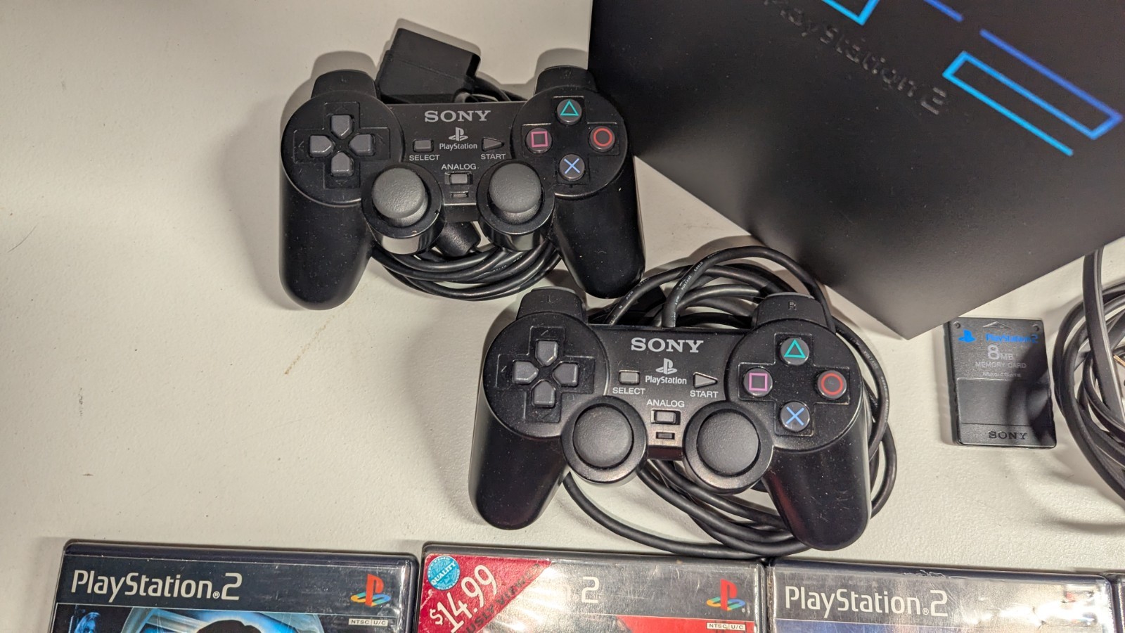 Playstation 2 System + Controllers + 11 Games Card GTA Crash PS2 Set Bundle Lot