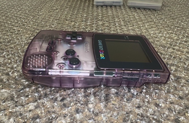 Nintendo Game Boy Color Atomic Purple Handheld System CGB-001 W/7 Games Works