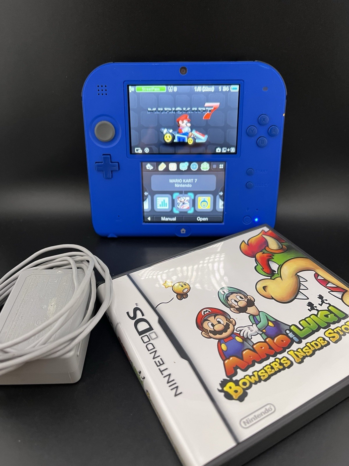 Nintendo 2DS Handheld Game Console Model FTR-001 Black/Blue – Tested & Works