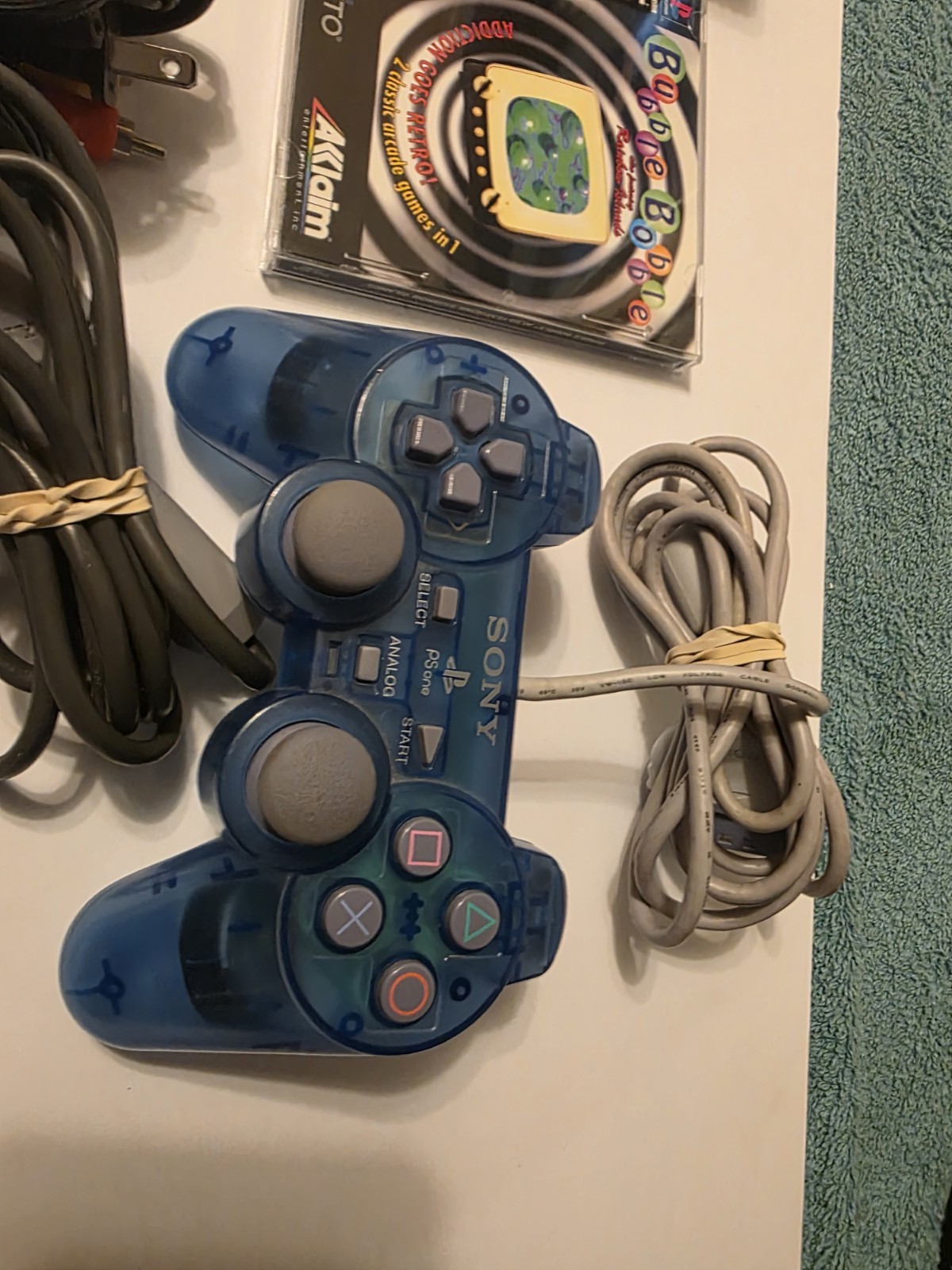 Sony PlayStation 1 Lot One Console One Game And Two Controllers See Description