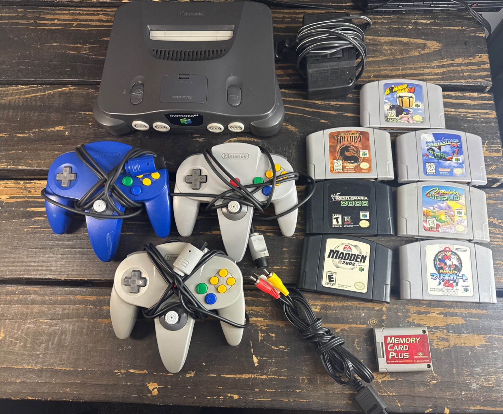 Nintendo 64 bundle with 7 games/3 controllers Jet Pack And Memory Card Tested