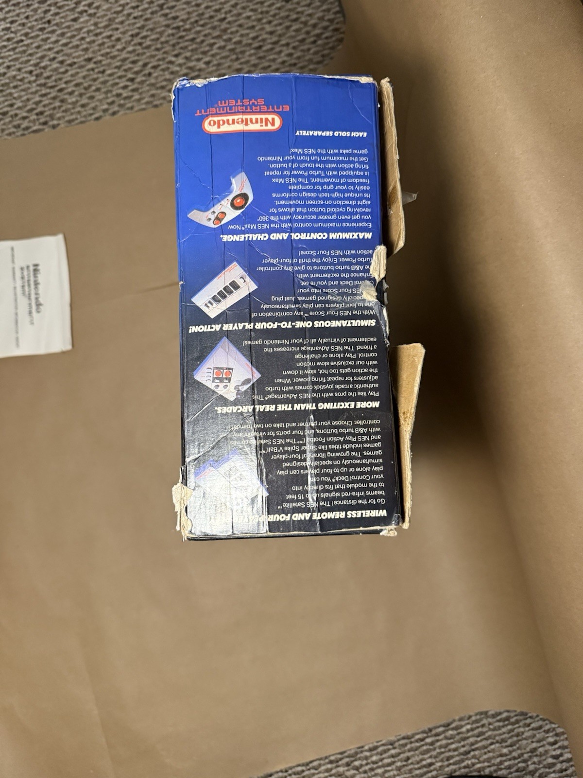 Nintendo NES Action Set Console with Controllers, Game and DAMAGED box