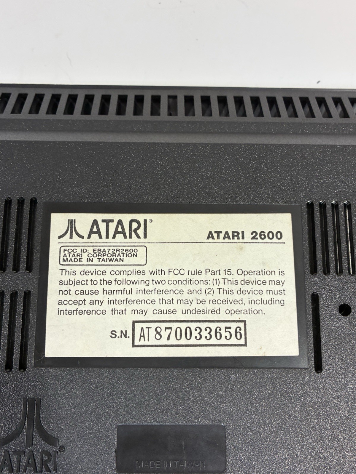 Authentic ATARI 2600 Junior Rainbow Console W Power Cord Great Cond Untested