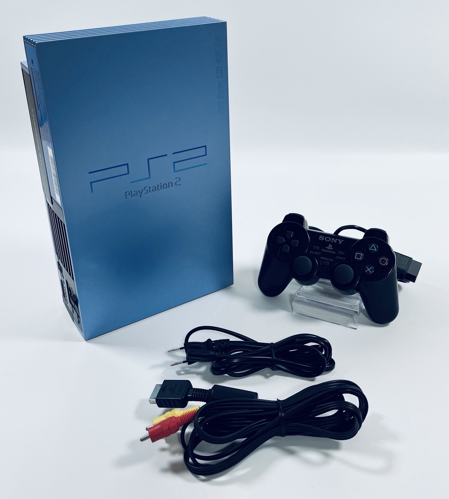 ✨Sony PS2 Aqua Blue Console SCPH-39000 Controller Cables NTSC-J Japan Tested✨